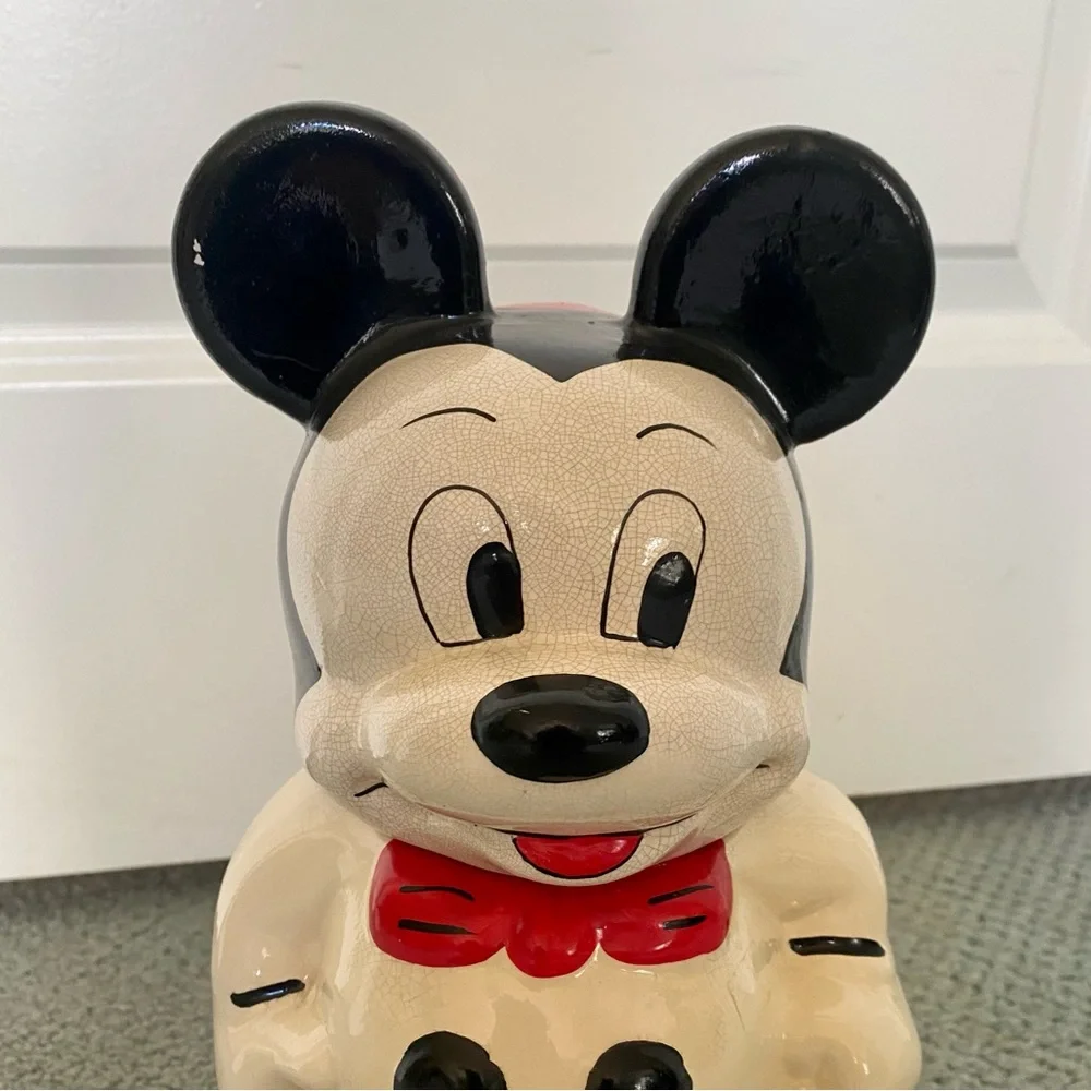 VINTAGE WALT DISNEY TURNABOUT 4in1 MICKEY & MINNIE CERAMIC COOKIE JAR! - Picture 2 of 8